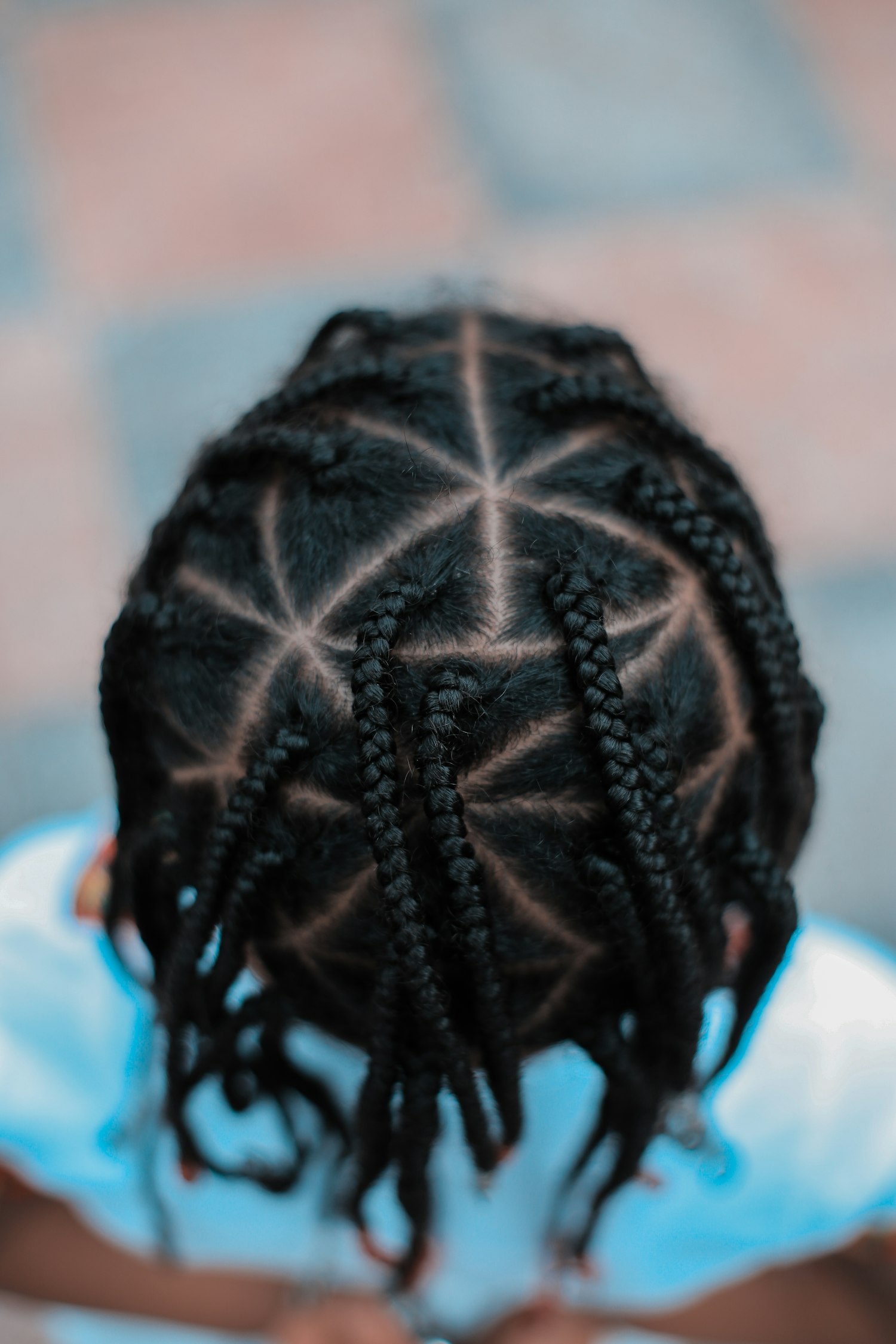 Cornrow pattern from above